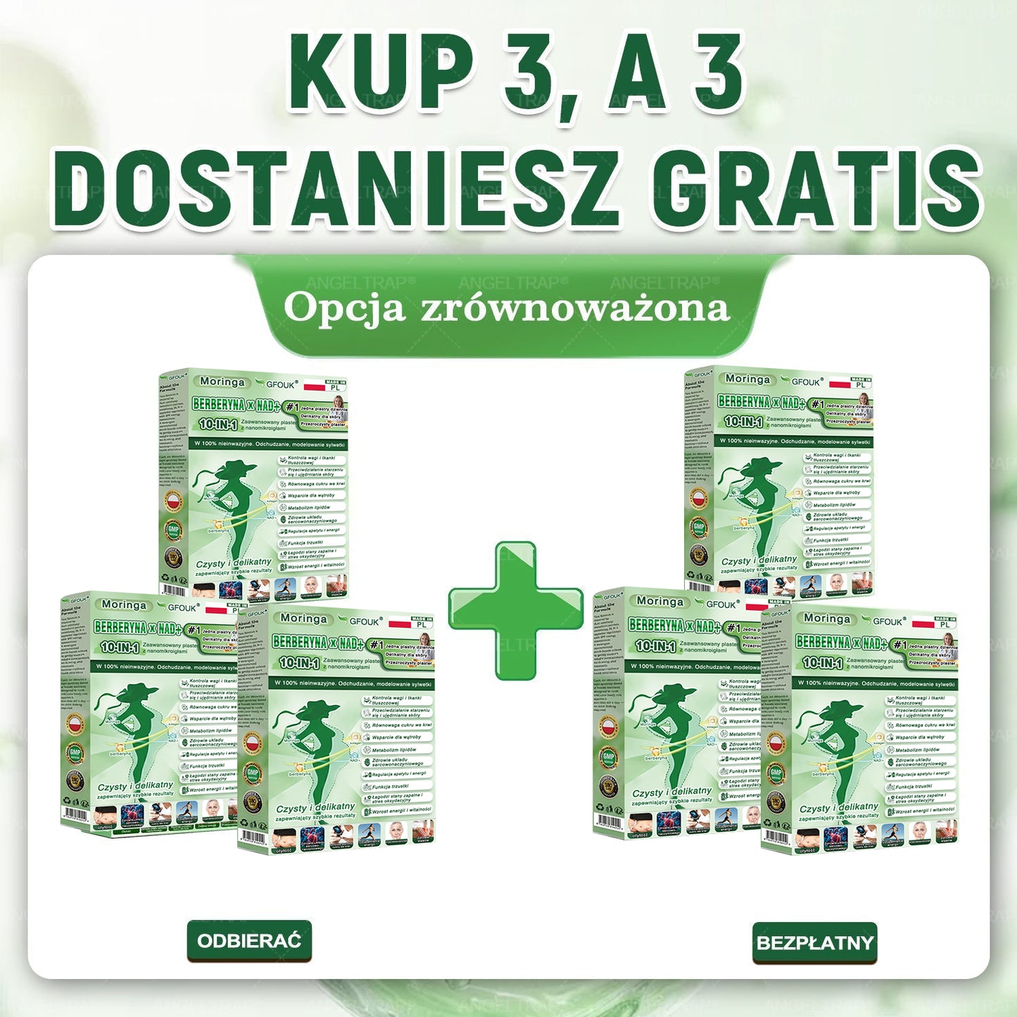 🎀 GFOUK® Moringa × Berberyna × AMPK 10-w-1 Wsparcie metaboliczne, plaster z nanotechnologią mikroigłową 🇵🇱(Wystarczy raz dziennie, widoczne efekty w 7 dni) ✅ Na otyłość, wiotką skórę, cukrzycę, bezdech senny, problemy ze stawami i wiele innych