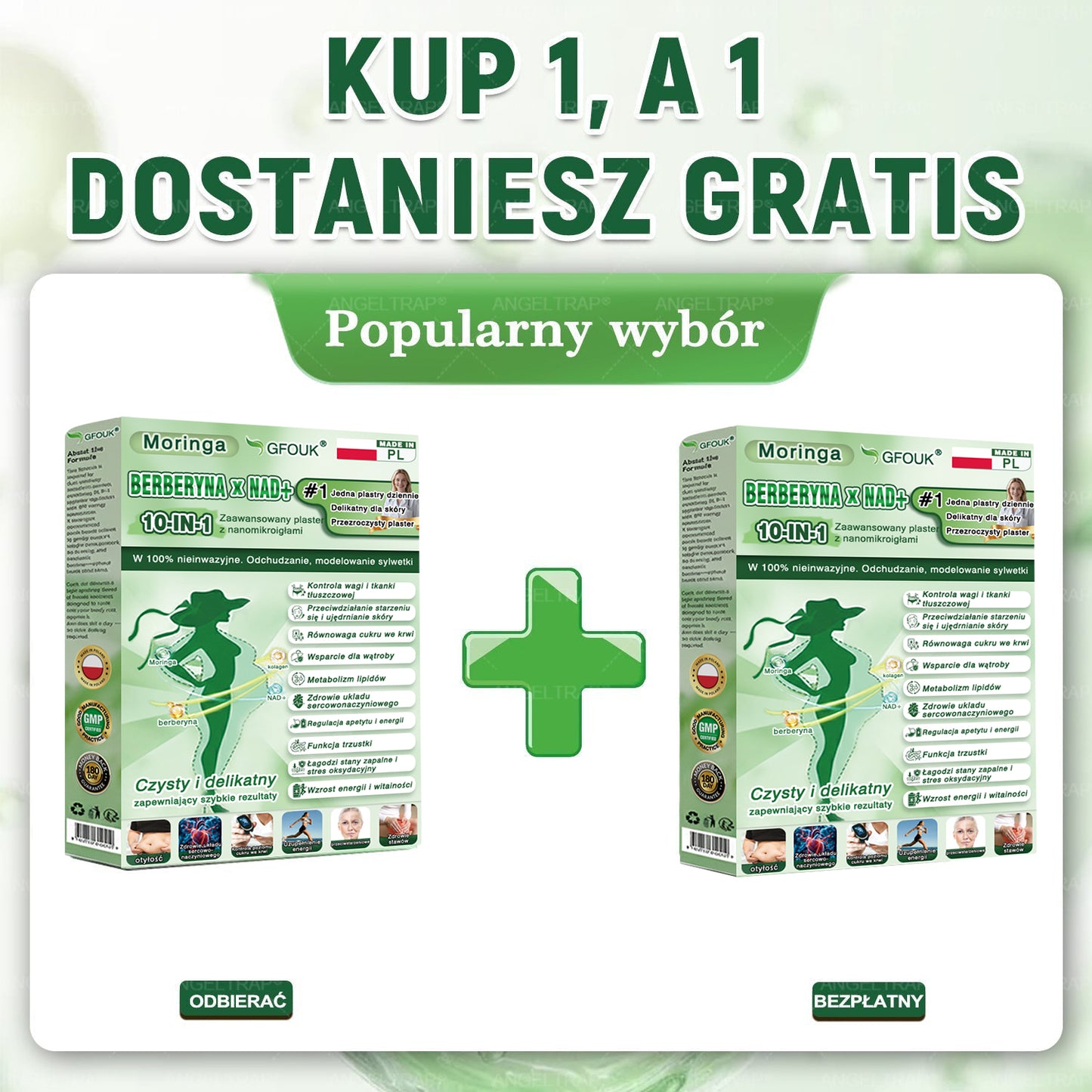 🎀 GFOUK® Moringa × Berberyna × AMPK 10-w-1 Wsparcie metaboliczne, plaster z nanotechnologią mikroigłową 🇵🇱(Wystarczy raz dziennie, widoczne efekty w 7 dni) ✅ Na otyłość, wiotką skórę, cukrzycę, bezdech senny, problemy ze stawami i wiele innych